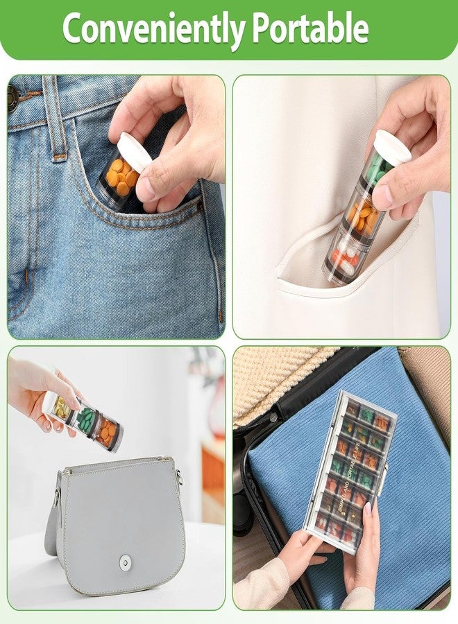 Cyrox منظم حبوب سيروكس دافيكي، 7 أيام، علبة حبوب أسبوعية، 3 مرات يوميًا، منظم أقراص سهل الفتح، منظم أدوية يومي مع 21 قسمًا لحمل الكثير من الفيتامينات والمكملات الغذائية والأدوية - Image 4